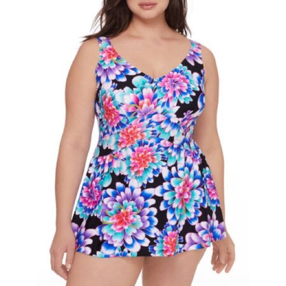 Maxine of Hollywood Mum’s the Word Empire Swim Dress One Piece